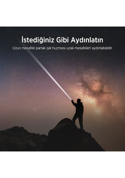 Bix Bx2139fl 60w Led, Max. 2000 Lümen Parlaklık Şarj Edilebilir Kompakt El Feneri Metalik