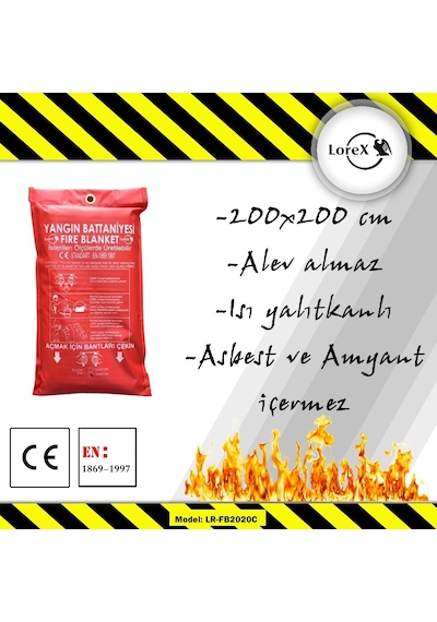 Lorex Lr-Fb2020C 11.40 Çantalı Yangın Battaniyesi 200 x 200