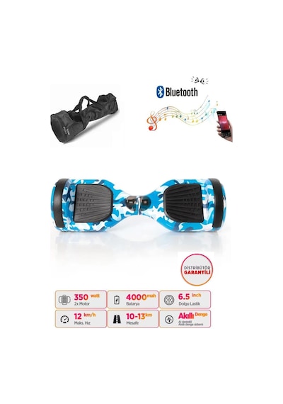 Citymate Elektrikli Kaykay Hoverboard Akıllı Denge 6.5 Inch + Hoverkart + Çanta Extrem Paket D03