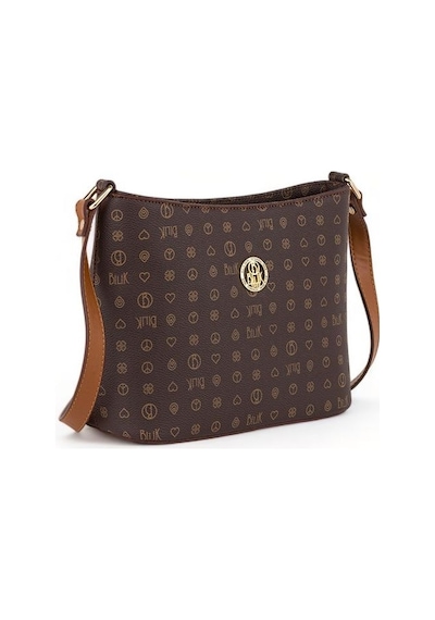 Bilik Deri Monogram Kahve/taba Kadın Çapraz Askılı Çanta Nv 1008- Kahverengi - Taba