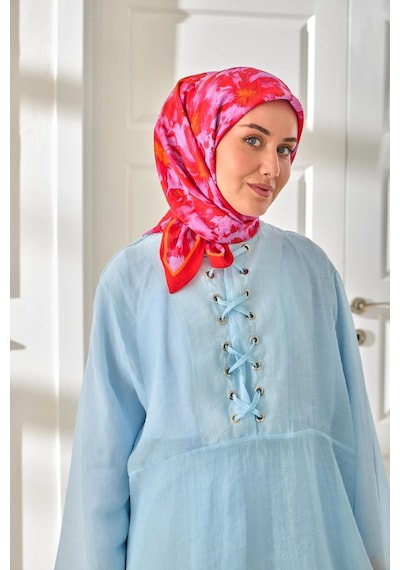 Silk Home Velora Eşarp 161001-35 Mercan, Turuncu, Lila, Kiremit