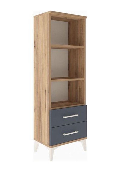 Arges Dolap 3 Raflı 2 Çekmeceli 44x30x134 Çam-antrasit Atlas Çam