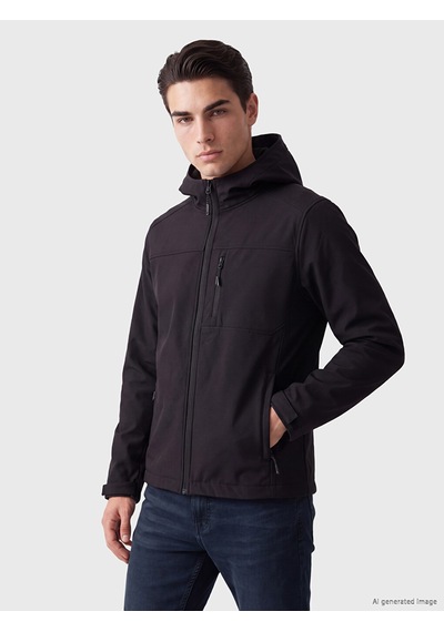 Lcwaıkıkı Classic Siyah Regular Fit Kapüşonlu Erkek Ceket