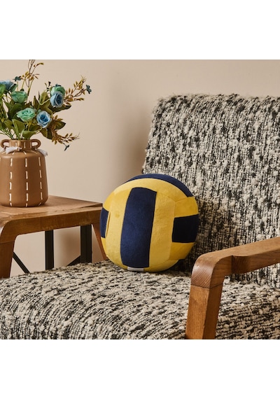 Soft Voleybol Topu Figürlü Yastık - Lacivert / Sarı - 20 Cm