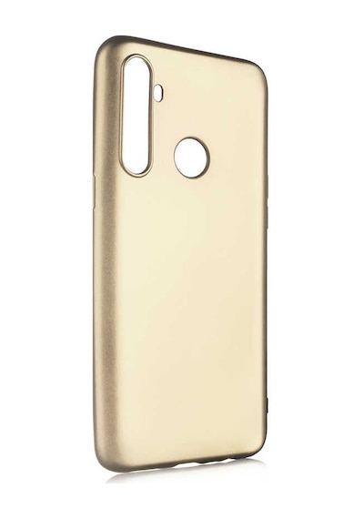 Kilifone - Realme Uyumlu 5i - Kılıf Mat Renkli Esnek Premier Silikon Kapak - Gold