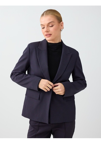 Jimmy Key Siyah Ekose Desenli Kapak Cepli Pamuk Karışımlı Blazer Ceket 6ww058345900