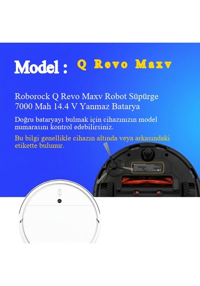 Roborock Q Revo Maxv Robot Süpürge 7000 Mah 14.4 V Yanmaz Batarya  Uyumlu Uzun Ömürlü, Yüksek Performans Pil