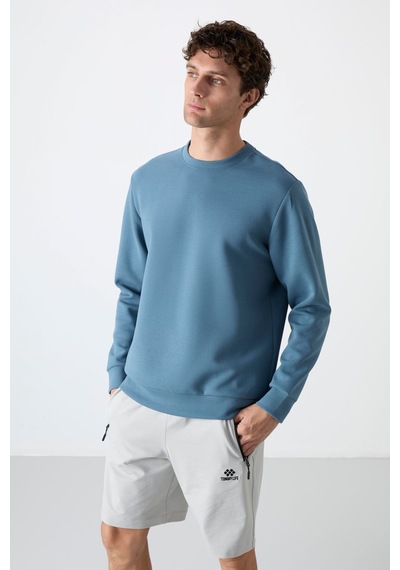 Tommy Life Orman Yeşili Basic O Yaka Rahat Form Erkek Sweatshirt - 88053 Yeşil