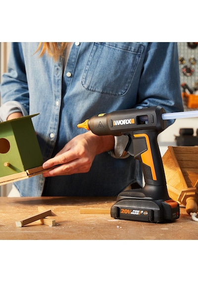 Worx Wx045.9 20volt 11mm Profesyonel Sıcak Mum Silikon Tabancası + 10 Silikon Akü Dahil Değildir