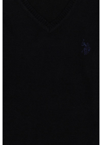 U.S. Polo Assn. Kız Çocuk V Yaka Basic Kazak 50294198-vr046 Siyah
