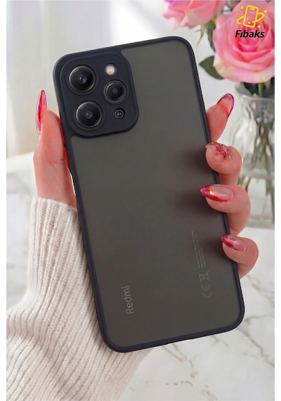 Fibaks Redmi 12 Uyumlu Kılıf Mat Parmak Izi Yapmaz Kamera Korumalı Renkli Tuşlu Silikon