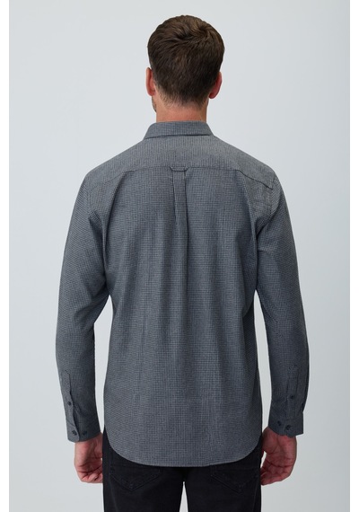 Morven Erkek Siyah Trend Desenli Dynamic Fit Gömlek 26ks004004001 Siyah