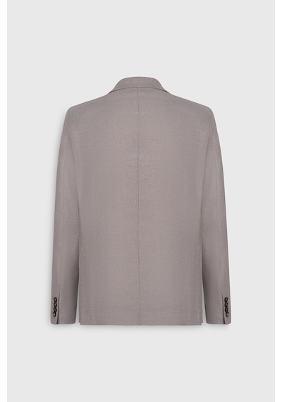 Ac&co Erkek Vızon Yünlü Slim Fit Dar Kesim Kırlangıç Yaka Kapak Cepli Blazer Ceket Vizon