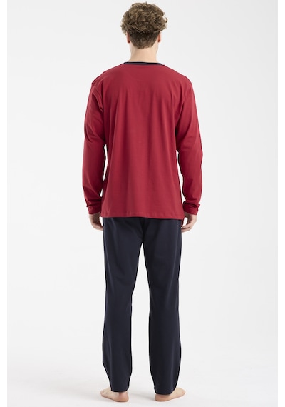 Sementa Bisiklet Yaka Uzun Kol Pijama Takım - Bordo Bordo