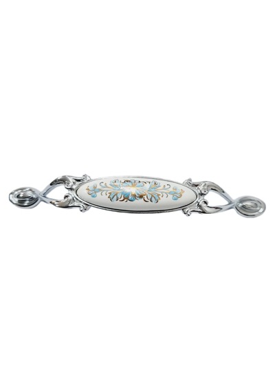 Miray 128 Mm Metal Krom Kasa Beyaz Motifli / 5 Adet Krom