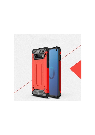 Kilifone - Samsung Uyumlu Galaxy S10e - Kılıf Çift Katman Zırh Tank Crash Military Kapak - Kırmızı