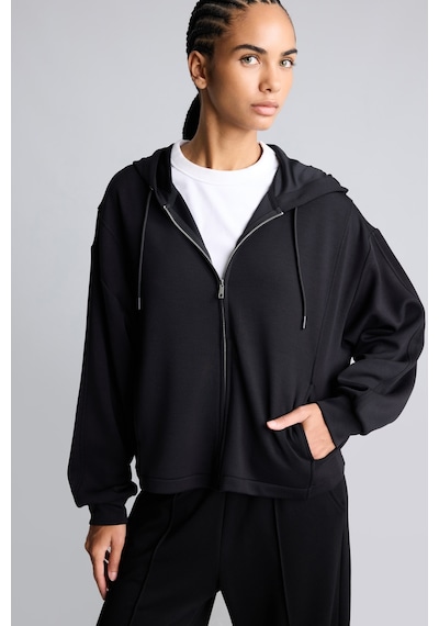 Defacto Ultra Yumuşak Oversize Fermuarlı Kapüşonlu Cepli Basic Sweatshirt Hırka H5189ax26aubk81 Siyah-bk81