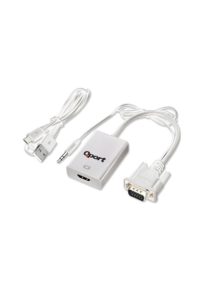 Qport Q-vh Vga To Hdmı Çevirici + Ses Kablosu