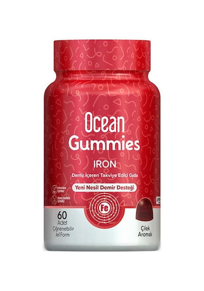 Orzax Ocean Gummies İron Yeni Nesil Demir Desteği 60 Adet Çiğnenebilir Jel Form