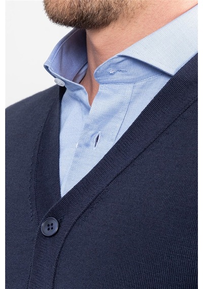 Tudors Erkek Slim Fit Lacivert Hırka-19735