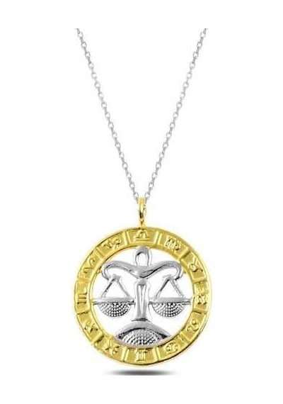 Gümüş Gold Terazi Burcu Kolye