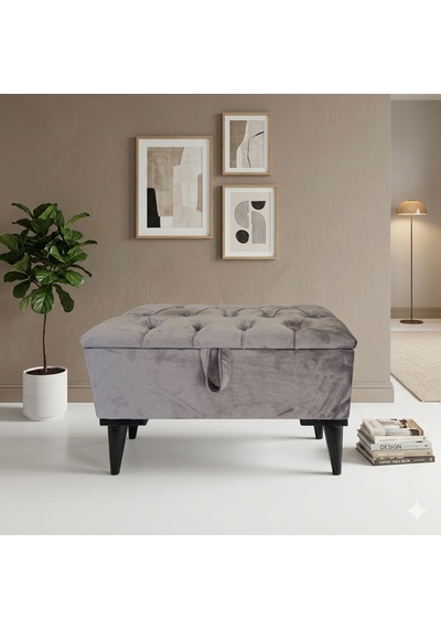 Sandıklı Puf Bench Ayakucu 65 35 Açık Gri