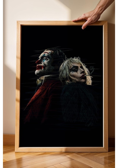 Joker Harley Quinn Portre Çerçeveli Tablo - Estetik Poster