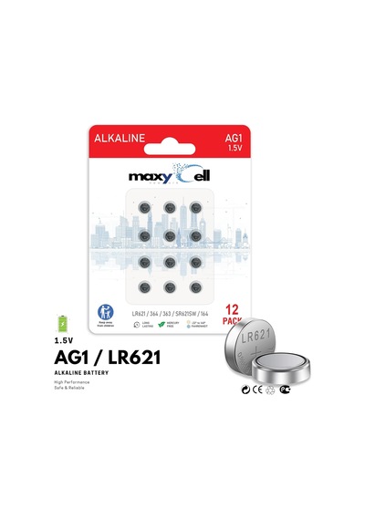 Ag1 Lr621 Alkalin Düğme Pil 1,5v Saatler, Oyuncaklar, Araç Kumandaları, İşitme Cihazları Ve Elektronik Cihazlar İçin Uzun Ömürlü Sızdırmaz Sr621, 164, 364, Gp164 İle Uyumlu 12'li Paket