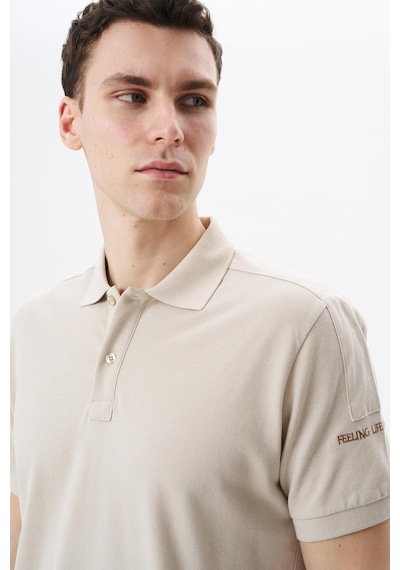 AR-MA Arma Erkek Regular Fit % 100 Pamuk Pike Polo Yaka Tişört Y29374355202 Bej-b1 Bej