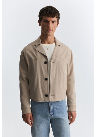 Antioch Crop Fit Suni Süet Ceket Bej