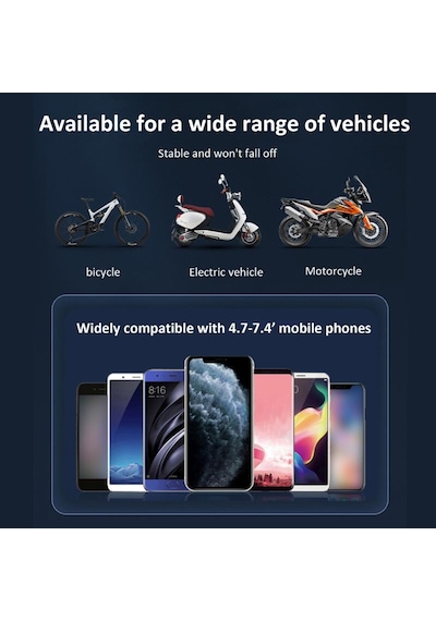 Mt32 Motor Motosiklet Bisiklet Telefon Tutucu Yağmur Güneş Koruyu Siyah