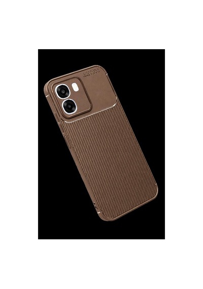 Oppo Oppo A6t 5g Auto Focus Karbon Kapak - Kahverengi
