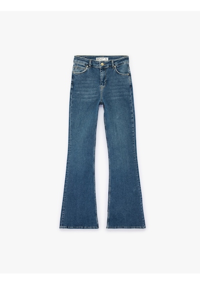 Koton Pamuklu Dar Kalıp Düğmeli İspanyol Paça Denim Pantolon - Flare Jeans Green Cast 7wal40103md Yeşil Koton Pamuklu Dar Kalıp Düğmeli İspanyol Paça Denim Pantolon - Flare Jeans Green Cast 7wal40103md Yeşil