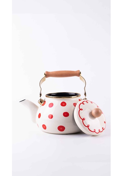 Merry Yılbaşı Özel Emaye Kettle Krem