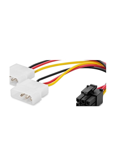 Ekran Kartı Power Y Kablosu 2x 4 Pin To 6 Pin 12v 26 Cm Hdx5520 Evimdeyokyok