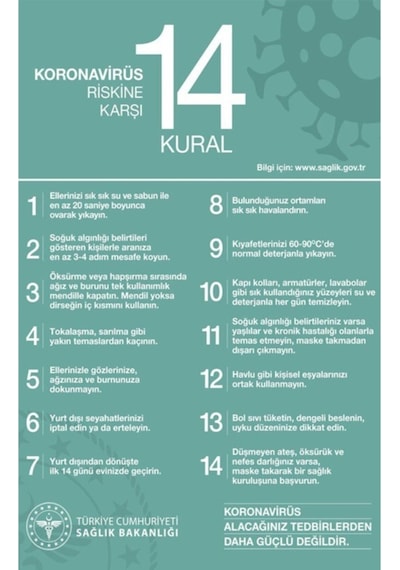 14 Kural Poster Baskı 50x70 Poster Baskı Diğer