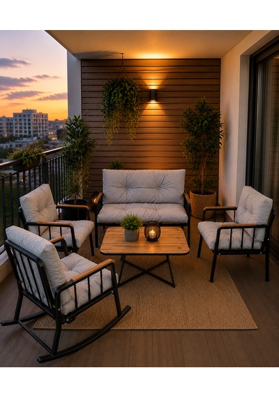 Liva Nesta Konfor Kırpık Dolgulu Bahçe Balkon Seti Siyah Metal İskelet Sallanır Koltuklu Takım Açık Gri Liva Nesta Konfor Kırpık Dolgulu Bahçe Balkon Seti Siyah Metal İskelet Sallanır Koltuklu Takım Açık Gri