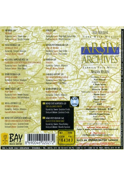 Türk Halk Müziği - Arşiv 1 - Ege Cd