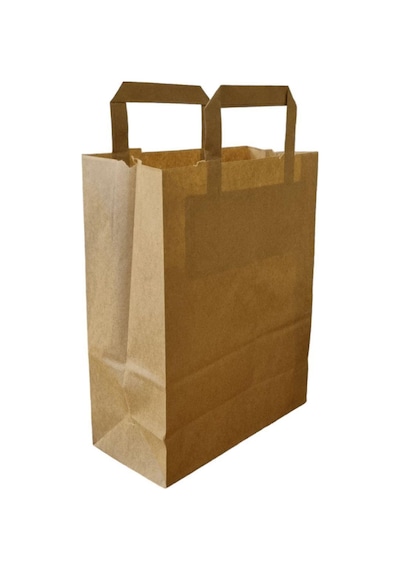 Flat Kraft Kağıt Çanta Karton Hediyelik Poşet Torba - 20x24x10 Cm. - 10 Adetlik 1 Paket