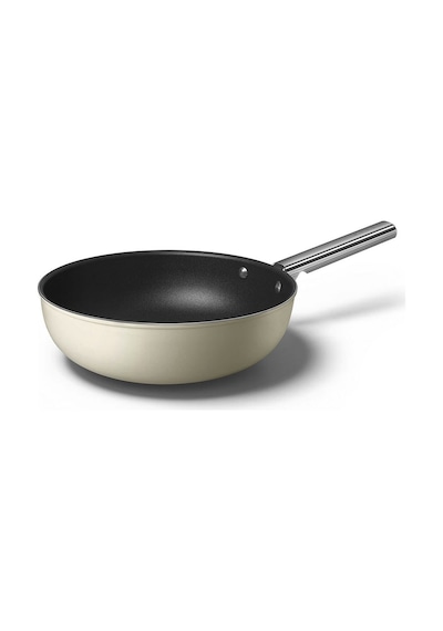 Smeg Cookware 50's Style Krem Wok Tava 30 CM Krem