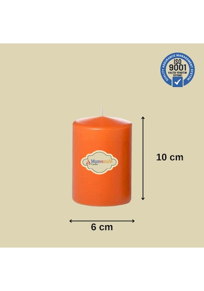 3 Lü Turuncu Set Mum Çap :6 Cm Mavi