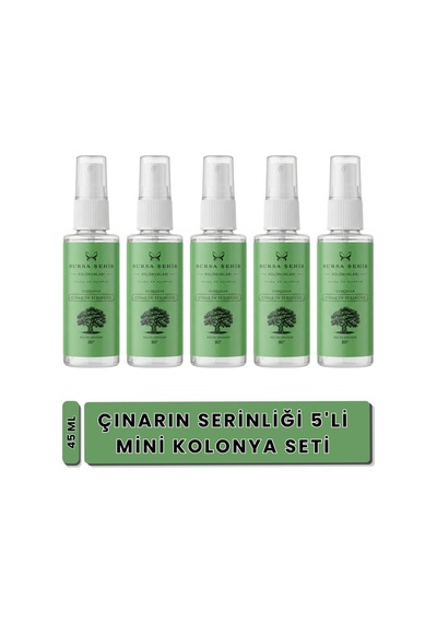 Bursa Şehir Kolonyaları, 5'li Çınarın Serinliği Kolonyası, Parfüm Etkili Kolonya, Mini Sprey Kolonya