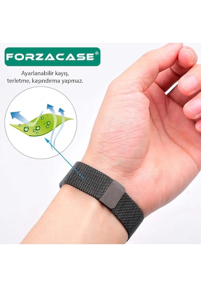 Forzacase Huawei Watch Gt 5 46mm İçin Metal Mıknatıslı Kordon Kayış - Fc096 Gümüş