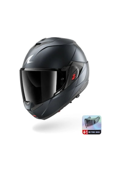 Shark Oxo Dark Shadow Mat Çene Açılır Kask B16