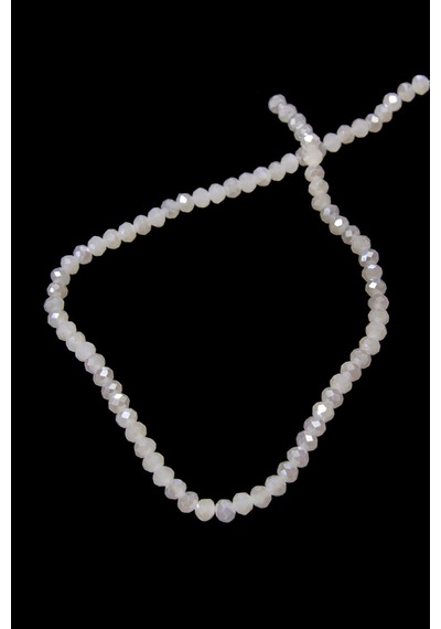 6 Mm Süt Beyazı Kristal Cam Boncuk 1 Dizi - 80-85 Adet