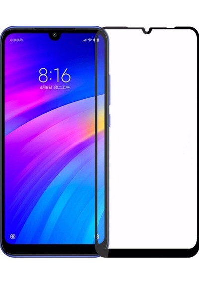 Xiaomi Redmi 7 Siyah 5D Tam Kaplayan Ekran Koruyucu Cam