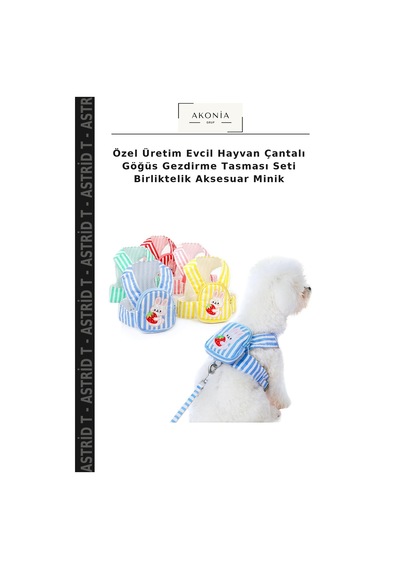Özel Üretim Evcil Hayvan Çantalı Göğüs Gezdirme Tasması Seti Birliktelik Aksesuar Minik