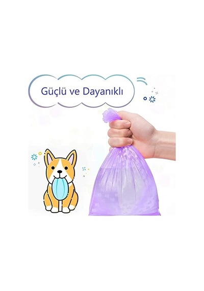 Kyrotech 8'li Evcil Hayvan Atık Toplama Torbası, Kediler Ve Köpekler İçin Taşınabilir Kaka Poşeti, Sızdırmaz, Dayanıklı Dışkı Poşetleri