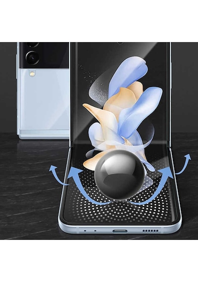 Samsung Uyumlu Galaxy Z Flip 4 3D Side Glass Ekran Koruyucu Renksiz