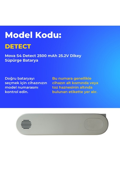 Mova S4 Detect 2500 Mah 25.2v Dikey Süpürge Batarya